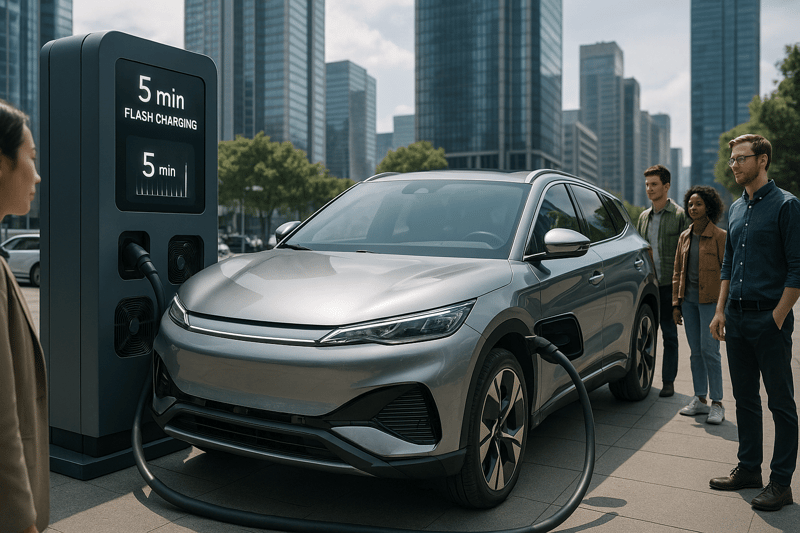 BYD Revoluciona com Carregamento Flash de 5 Minutos
